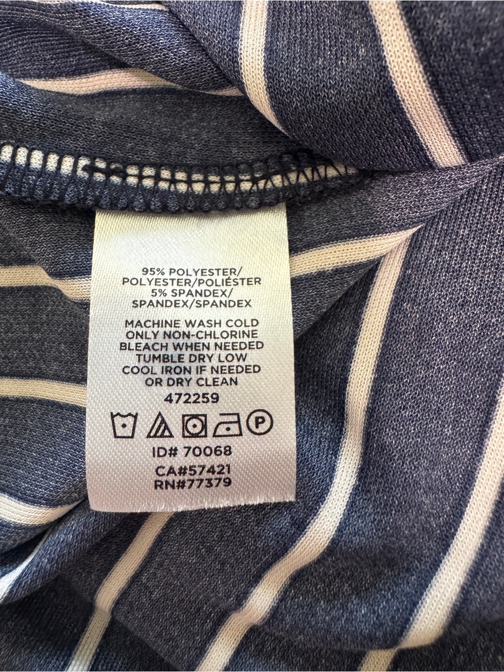 Ann Taylor Navy Stripe Tie Neck Sleeveless Blouse Bow Front Button Top S - Picture 11 of 11
